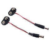 Pack of 2 - High Quality 9V Battery buckle 10cm Snap Cable to DC 9V Clip Male Line Battery Adapter For R3 DIY Jack Connector