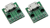 Micro USB Type B Mike Patch Straight Plug Adapter Plate Welding Head Breakout Board - (Pack of 2)