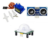 Combo of SG90 Servo Motor, PIR Sensor & Ultrasonic Sensor | Robotics Project compatible With Arduino