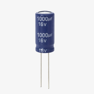 1000uF 16V Aluminum Radial Electrolytic Capacitor