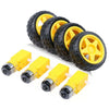 4× BO Dual Shaft 100RPM Motor + Tracked Wheel + Clamp Kit