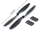 10x4.5 inch - 1045/1045R CW CCW Propeller Pair for Quadcopter (Black)
