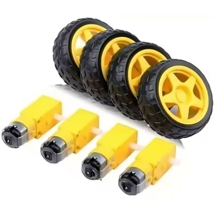 100 RPM Dual Shaft BO Motor with Wheel (4pcs)