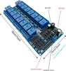 ROBODIUM 16 Channel Relay Module Board, 12V DC, Industrial Control, MCU Compatible, 11x9x3cm