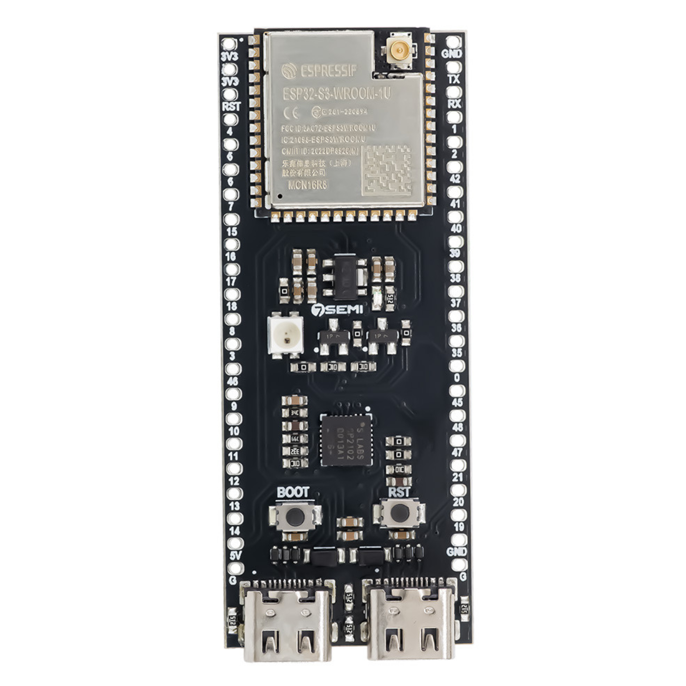 7Semi ESP32-S3-WROOM-1U-N16R8 WiFi Bluetooth Module with IPEX Connector 16MB Flash 8MB PSRAM