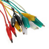 ROBODIUM Alligator Clips Test Leads, Red/Green/Yellow/White/Black, Double-Ended Crocodile Clips with 40cm Insulated Cord, Pack of 10, for Electrical DIY and Laboratory Testing