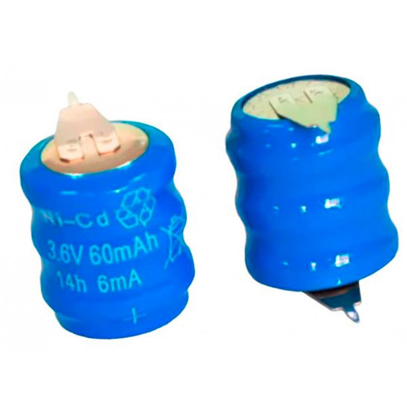3.6V 60mAh PCB Mount Nickel Cadmium NiCd Battery