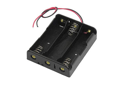 ROBODIUM Battery Holder Case, Plastic, Black, 76x60x20mm, 18g, 3-Cell 18650 Li-ion, 11.1V Series Connection