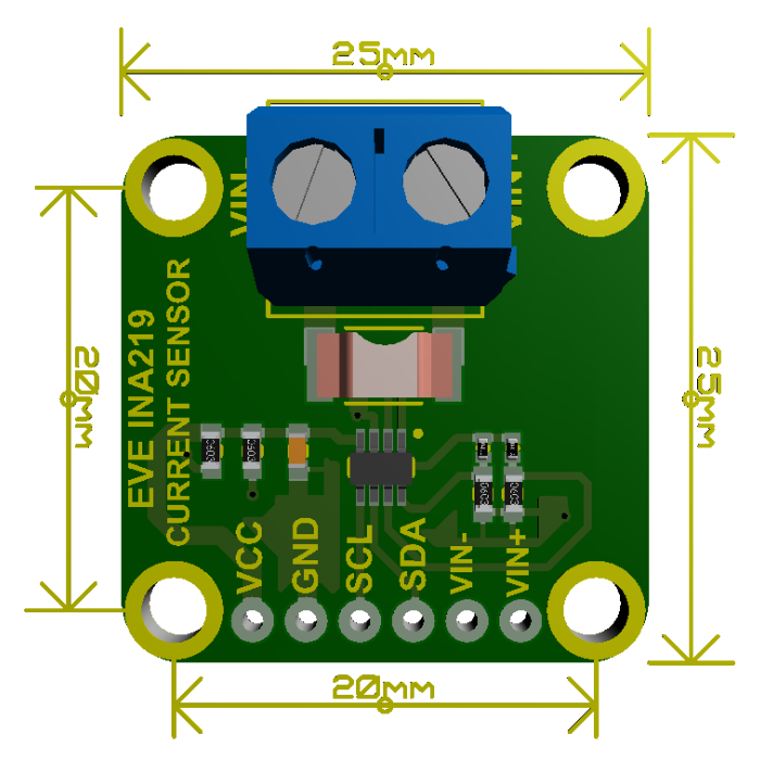 INA219 I2C Voltage, Current, Power Monitor Sensor Breakout Board -7Semi