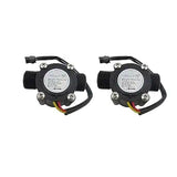 1/2" Water Flow Sensor Food-Grade Switch Hall Effect Flowmeter Fluid Meter Counter 1-30L/min (Pack of 2)