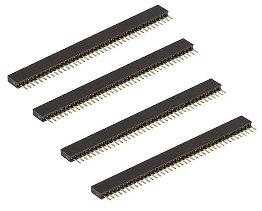 40×1 Pin Female Breakaway Header (Straight, 2.54 mm Pitch) - Pack of 4