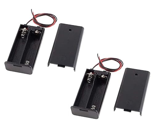 2xAA Battery Holder with Cover and ON/OFF Switch (Pack of 2)