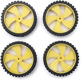 Dual Shaft DC Motor with 2 in 1 Tire Wheel 3-6V Dual Shaft Gear Motor Gearbox Engine for Arduino Smart Car and DIY Kits and Projects