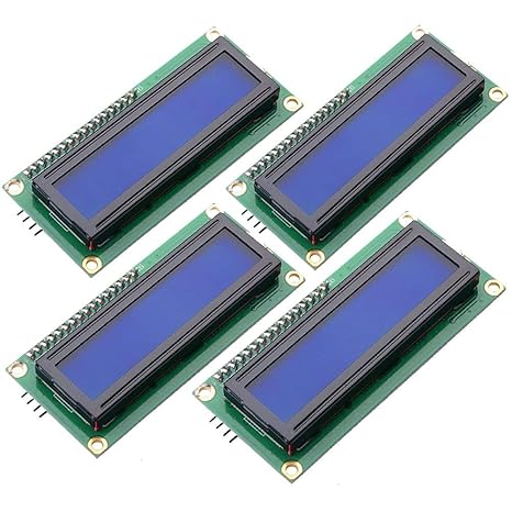 1602 (16x2) LCD Display with I2C/IIC interface - Blue Backlight (Pack of 4)