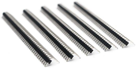 1x40 Pin 2.54mm Pitch Male Berg Strip (Right Angle) - Break Away Header (Pack of 5)