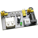 MB102 Breadboard Power Supply Module and 9v Battery Clip with 2.1mm X 5.5mm Male DC Plug Assortment Kit for Arduino - (Pack of 2)