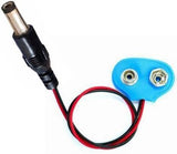 9V Battery Snap Cap with Male DC Jack Connector (Pack of 10)