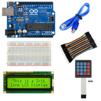 Arduino Uno Kit With Pack Of LCD,USB,Cable, Keypad, 20 Male To Male,400 points breadboard Connector For DIY Robotic Projects