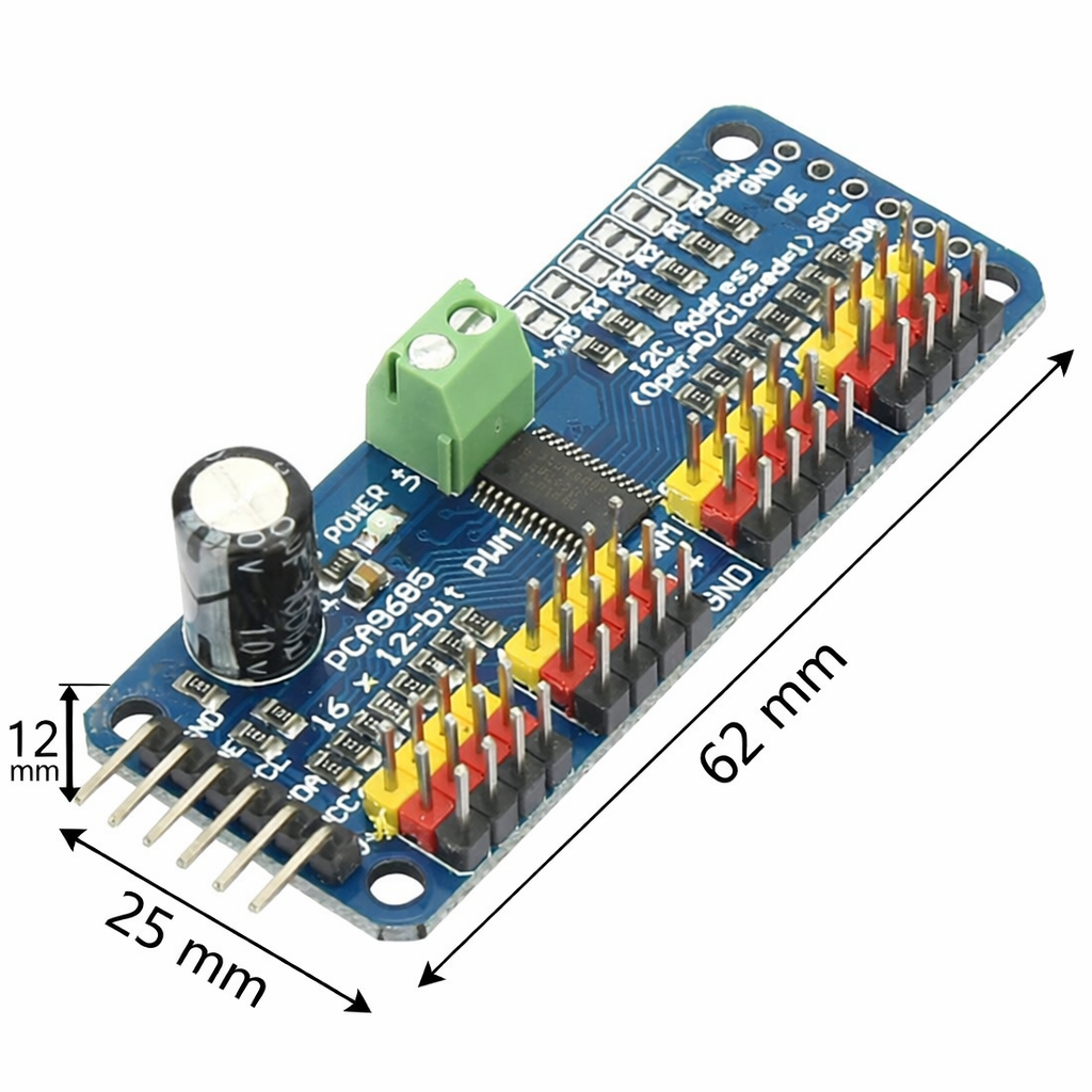 PCA9685 16 Channel Servo Motor Driver(Soldered)