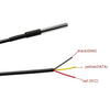 ROBODIUM DS18B20 Waterproof Digital Temperature Sensor Probe, 1-Wire Interface, -55C to 125C Range, 1 Meter Cable, 6mm x 30mm Probe, Stainless Steel, 0.5C Accuracy