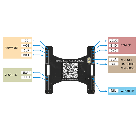 LiteWing Drone Positioning Module - Optical Flow & ToF Sensor for Height Hold & Indoor Position Hold (VL53L1X + PMW3901)