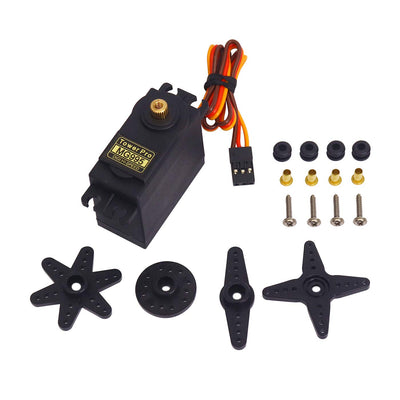 ROBODIUM MG995 Metal Gear Servo Motor, 180 Degree Rotation, 40.7x19.7x42.9mm, 55g, 4.8-7.2V Operating Range, 10kg/cm Torque at 4.8V