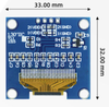 ROBODIUM OLED Display Module, 128x64 Pixels, Blue, 2.75x2.75x1.1 cm, 7g, I2C IIC Interface, 2.44 cm Screen