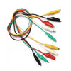 ROBODIUM Alligator Clips Test Leads, Red/Green/Yellow/White/Black, Double-Ended Crocodile Clips with 40cm Insulated Cord, Pack of 10, for Electrical DIY and Laboratory Testing