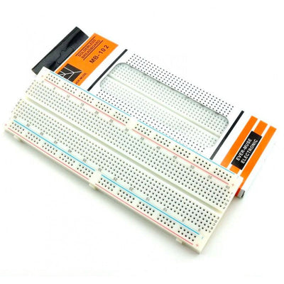 MB102 830 Points Solderless Breadboard-830 Tie Points-For Experimenting With Circuit Designs-For Circuit Testing-Solderless-Connect Electronic Components