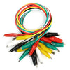 ROBODIUM Alligator Clips Test Leads, Red/Green/Yellow/White/Black, Double-Ended Crocodile Clips with 40cm Insulated Cord, Pack of 10, for Electrical DIY and Laboratory Testing