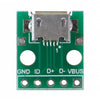 ROBODIUM Micro USB Type B Adapter Plate, Female to DIP 2.54mm, Breakout Board, Straight Plug, FR4 Material, 28x14.5x4.1mm,3g
