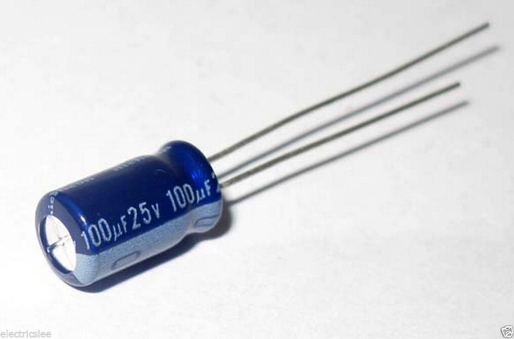 100uF(100µF) 25V Radial Electrolytic Capacitor - H8818 BLUE