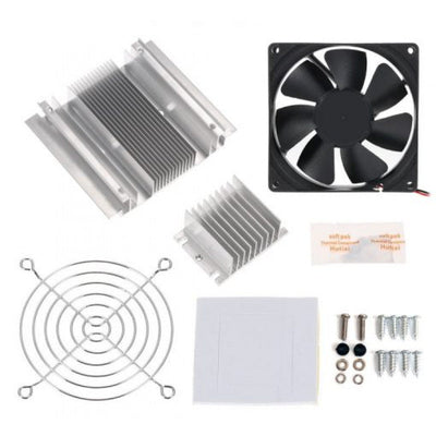 Thermoelectric Peltier Refrigeration Cooling System DIY Kit, Metal and Plastic, 220x140x40mm, Dual Heat Sinks, Cooling Fan, for Pet Space Air Conditioning